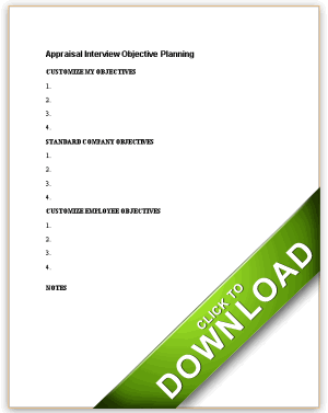 Appraisal Interview Planning Sheet